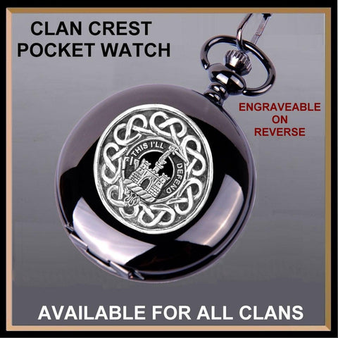 Kincaid Clan Crest  Black Pocket Watch