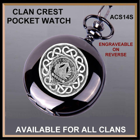 Lyon Clan Crest  Black Pocket Watch