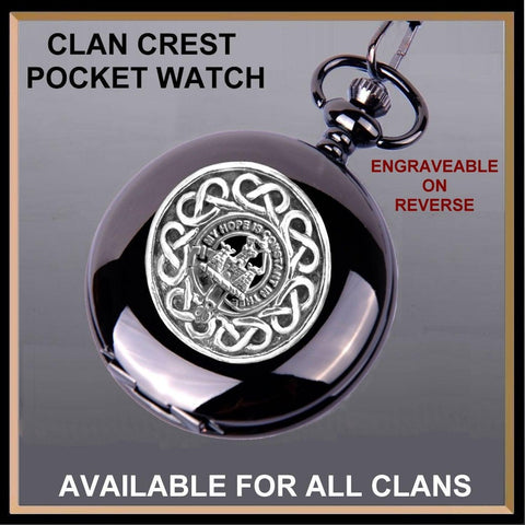 MacDonald Clanranald Clan Crest Black Pocket Watch