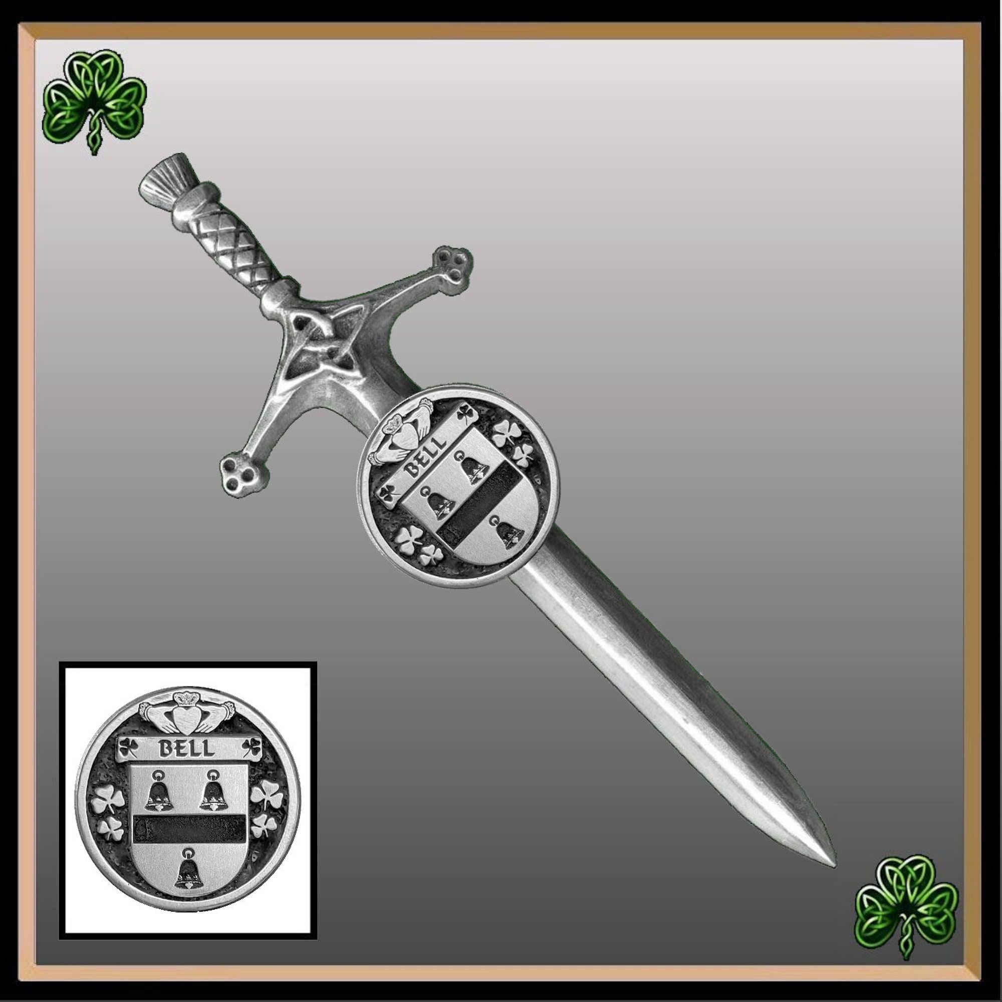 Bell Irish Coat of Arms Disk Kilt Pin