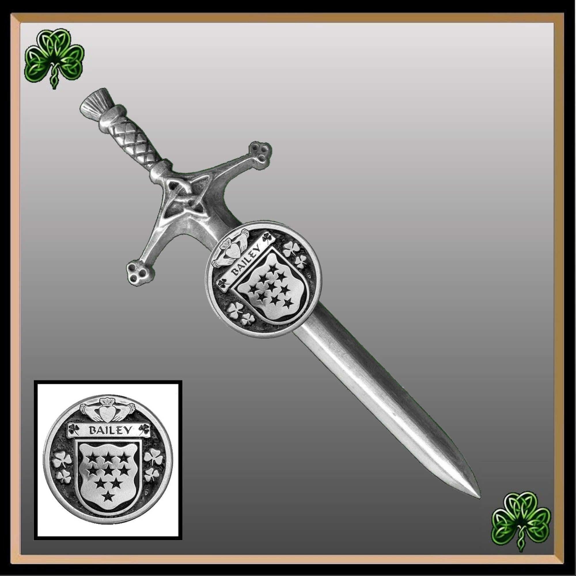 Bailey Irish Coat of Arms Disk Kilt Pin