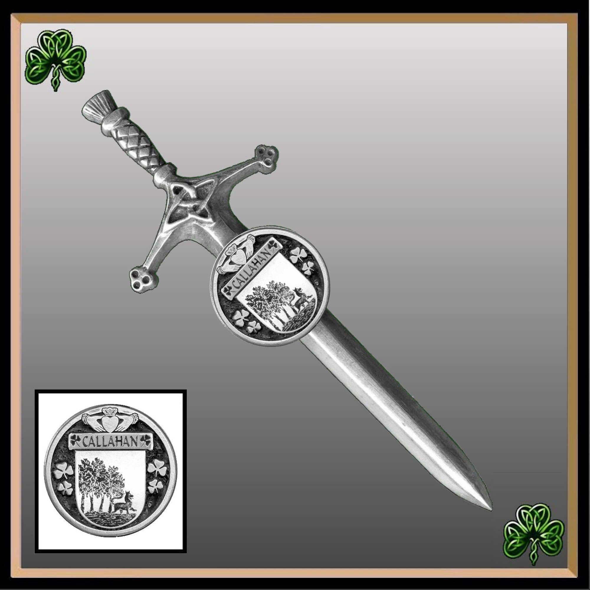 Callahan Irish Coat of Arms Disk Kilt Pin