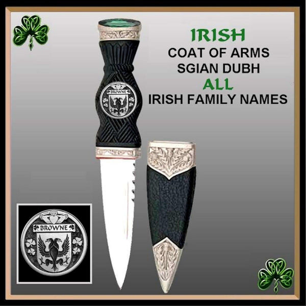 Brown Irish Coat Of Arms Disk Sgian Dubh