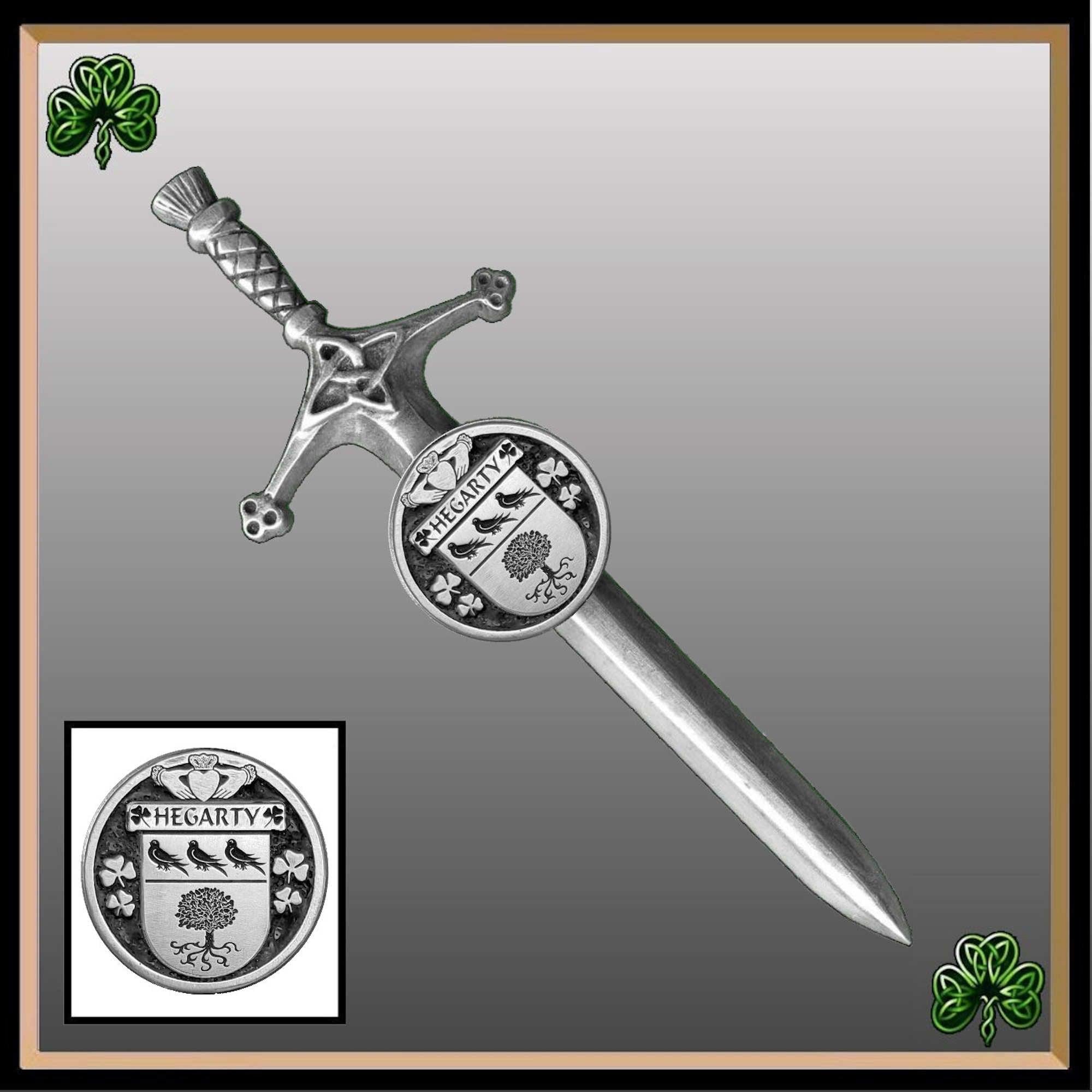 Hegarty Irish Coat of Arms Disk Kilt Pin