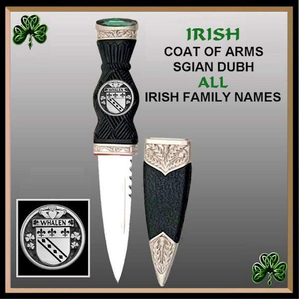 Whalen Irish Coat Of Arms Disk Sgian Dubh