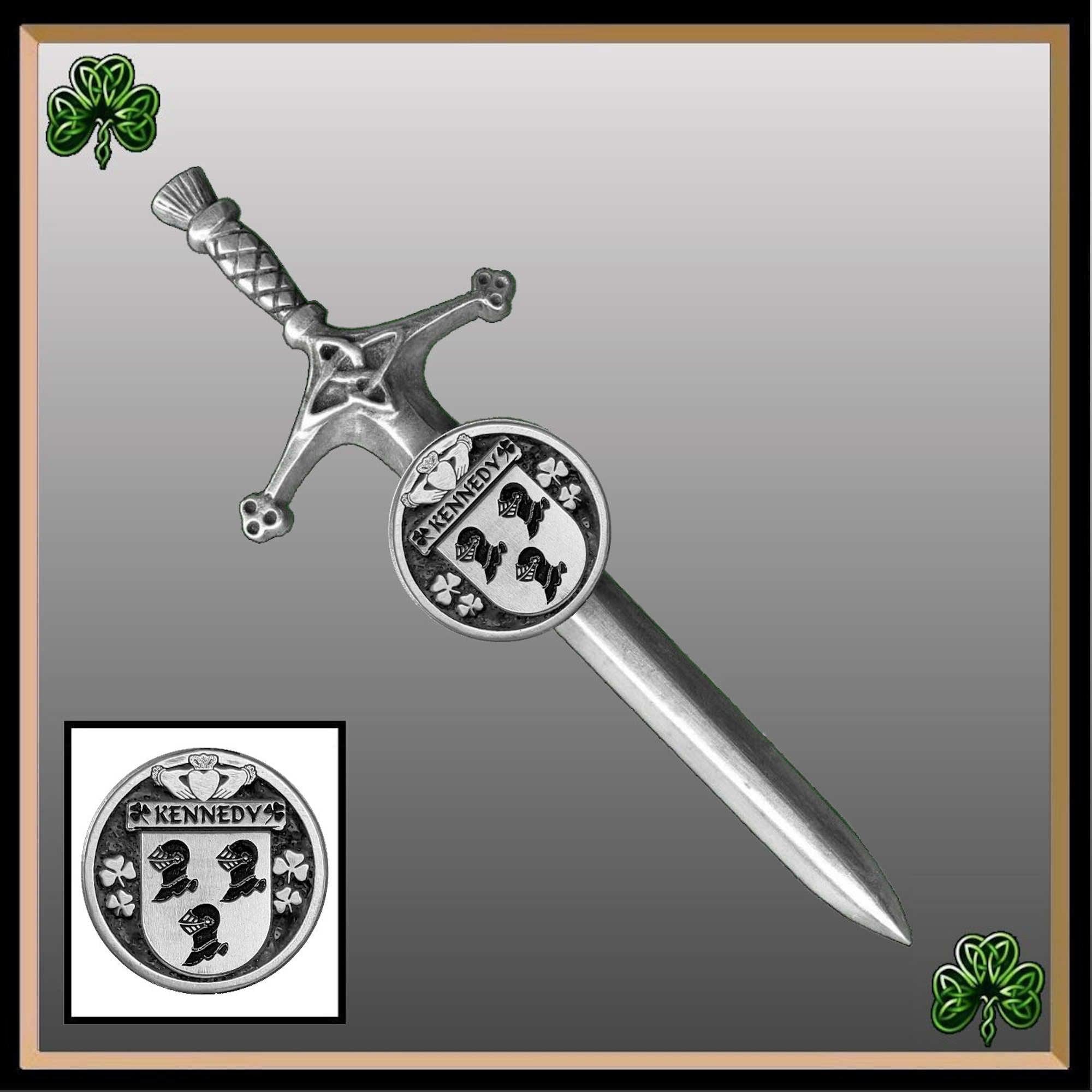 Kennedy Irish Coat of Arms Disk Kilt Pin