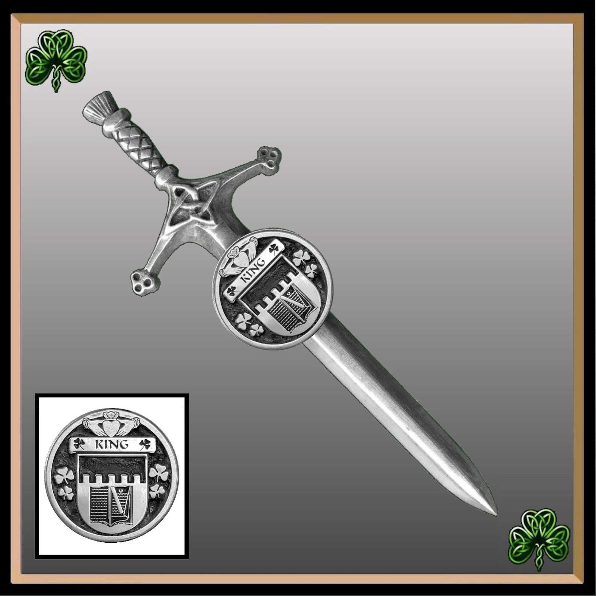 King Irish Coat of Arms Disk Kilt Pin