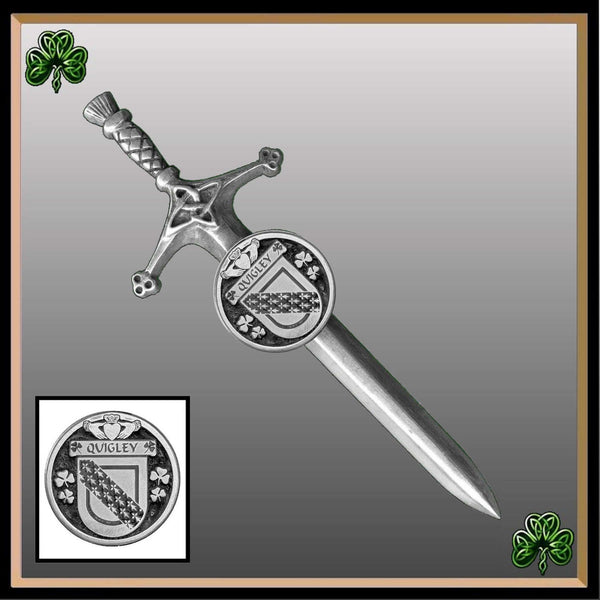 Quigley Irish Coat of Arms Disk Kilt Pin