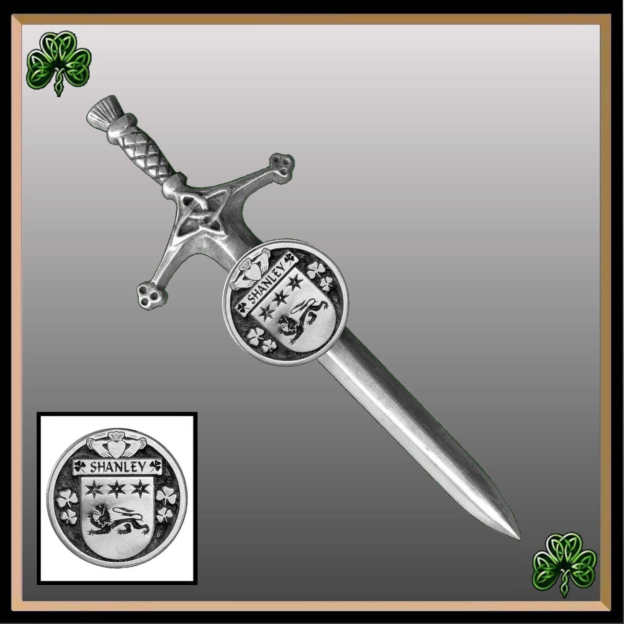 Shanley Irish Coat of Arms Disk Kilt Pin