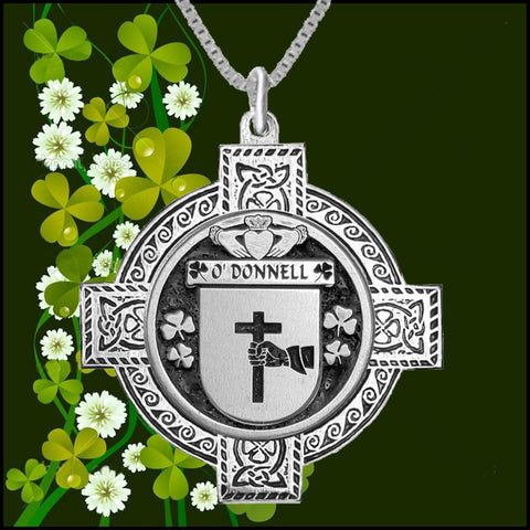 O'Donnell Irish Coat of Arms Celtic Cross Pendant ~ IP04 