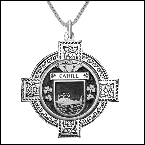 Cahill Irish Coat of Arms Celtic Cross Pendant ~ IP04
