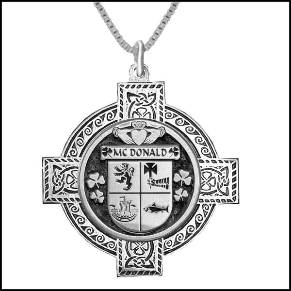 McDonald Irish Coat of Arms Celtic Cross Pendant ~ IP04