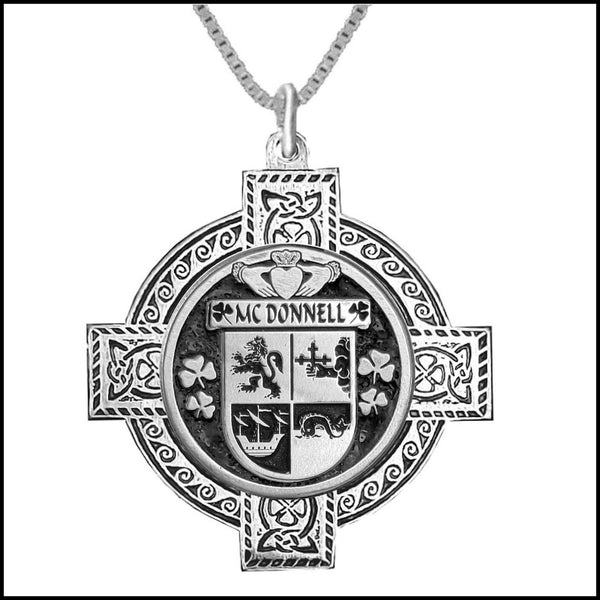 McDonnell Irish Coat of Arms Celtic Cross Pendant ~ IP04