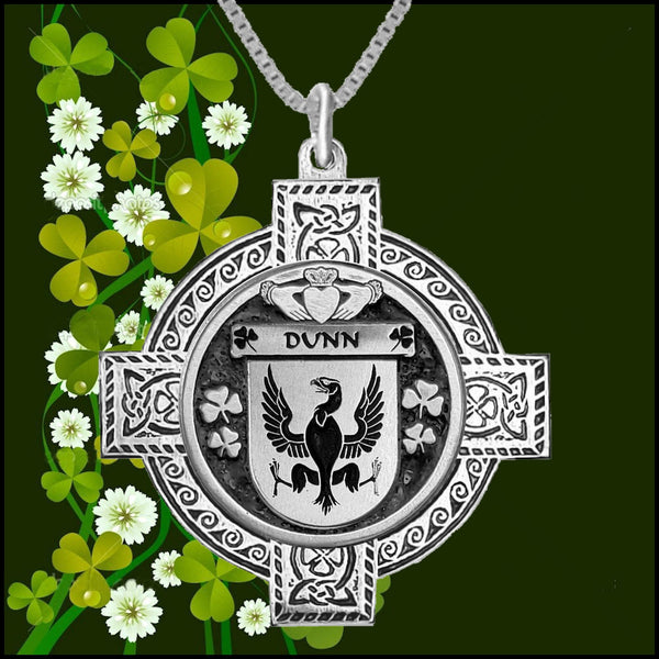 Dunn Irish Coat of Arms Celtic Cross Pendant ~ IP04