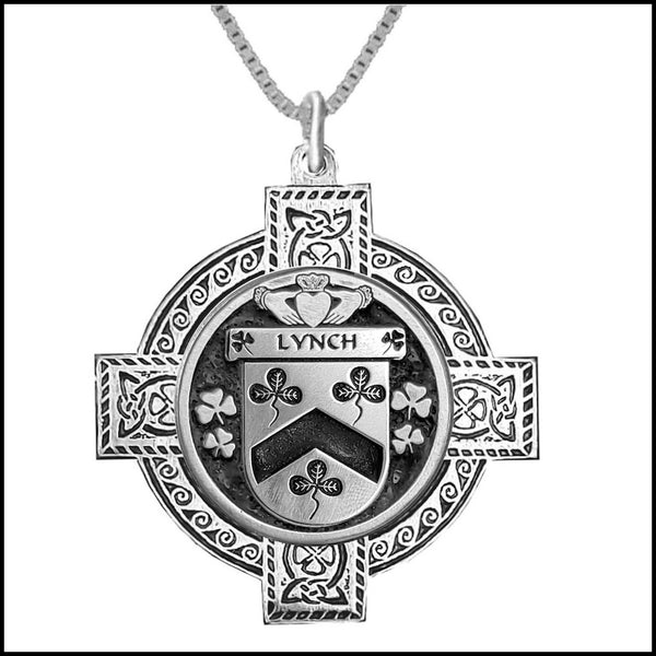 Lynch Irish Coat of Arms Celtic Cross Pendant ~ IP04