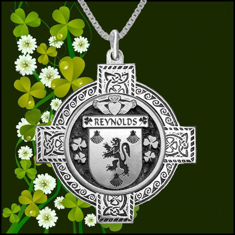 Reynolds Irish Coat of Arms Celtic Cross Pendant ~ IP04