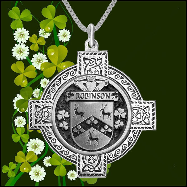 Robinson Irish Coat of Arms Celtic Cross Pendant ~ IP04