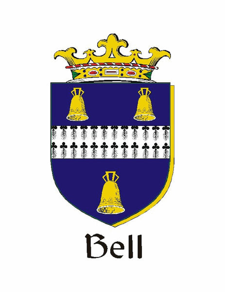 Bell Irish Coat of Arms Disk Loop Tie Bar ~ Sterling silver