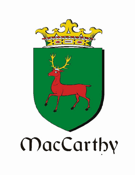 McCarthy Irish Coat of Arms Disk Loop Tie Bar ~ Sterling silver