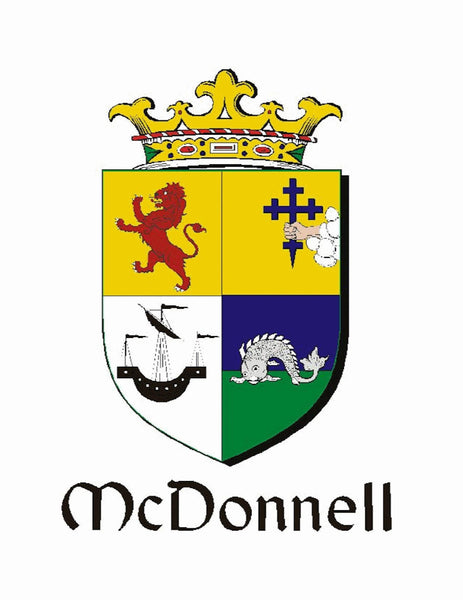McDonnell Irish Coat of Arms Disk Loop Tie Bar ~ Sterling silver
