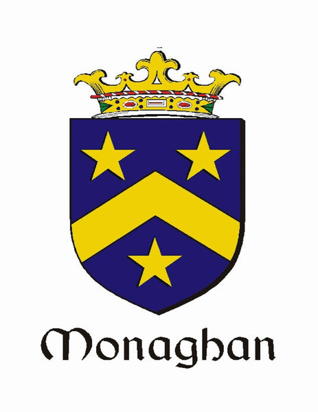Monaghan Irish Coat of Arms Disk Loop Tie Bar ~ Sterling silver