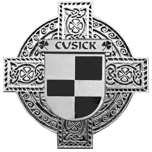 Cusick Irish Coat Of Arms Badge Stainless Steel Tankard