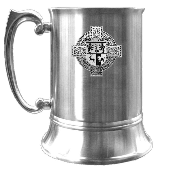Sullivan Irish Coat Of Arms Badge Stainless Steel Tankard