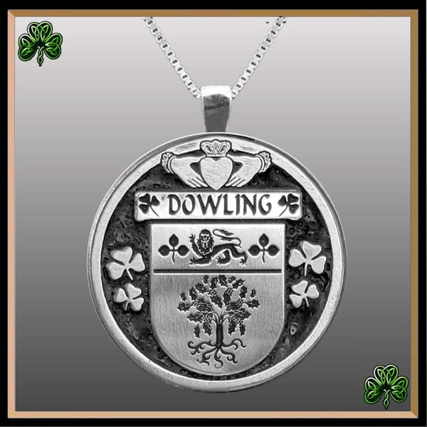 Dowling Irish Coat of Arms Disk Pendant, Irish