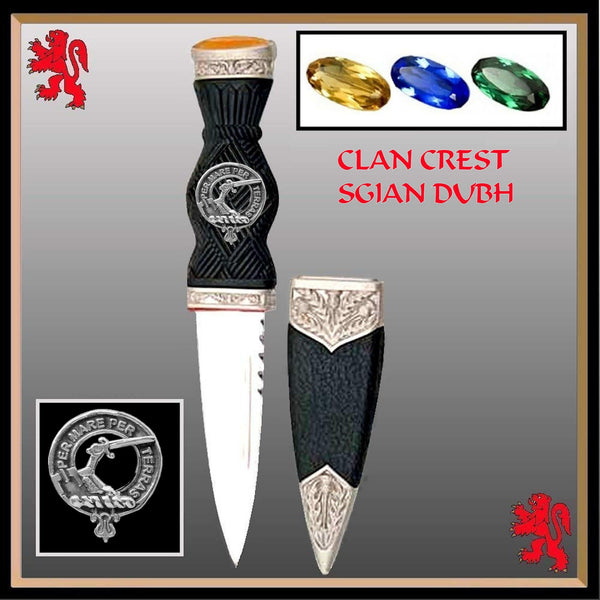 Alexander Clan Crest Sgian Dubh, Scottish Knife