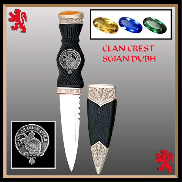 Strang Clan Crest Sgian Dubh, Scottish Knife
