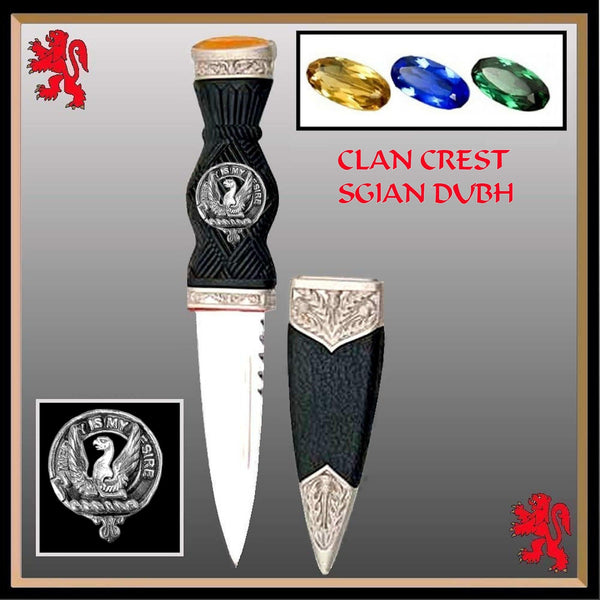 Wishart Clan Crest Sgian Dubh, Scottish Knife
