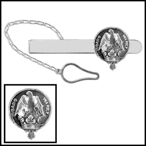 Drummond Clan Crest Scottish Button Loop Tie Bar ~ Sterling silver