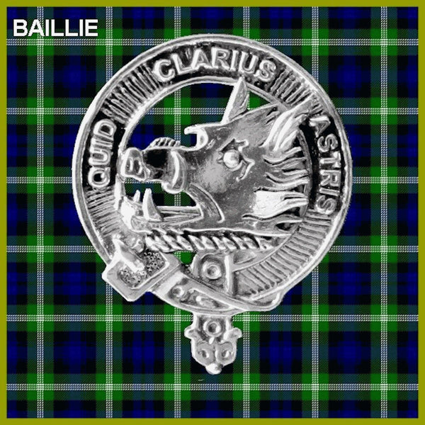Baillie Clan Badge Scottish Plaid Brooch