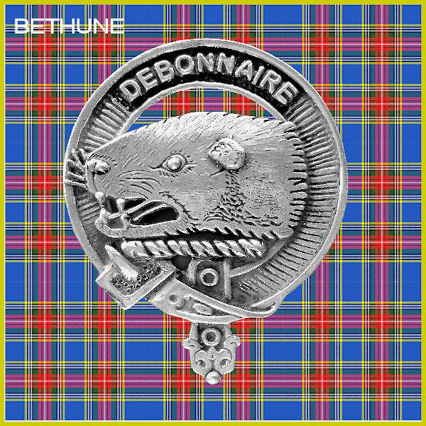 Bethune Clan Badge Scottish Plaid Brooch