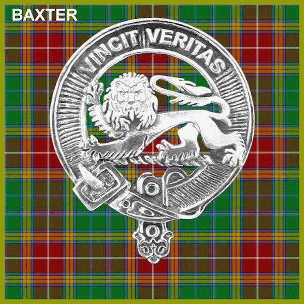 Baxter Clan Badge Scottish Plaid Brooch