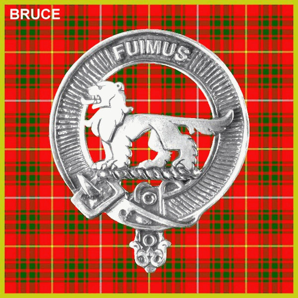 Bruce Clan Badge Scottish Plaid Brooch
