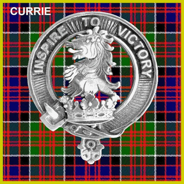 Currie Clan Badge Scottish Plaid Brooch
