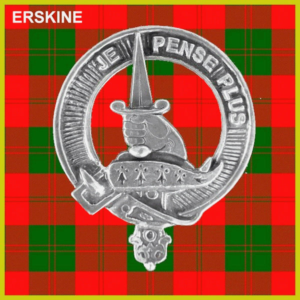 Erskine Clan Badge Scottish Plaid Brooch