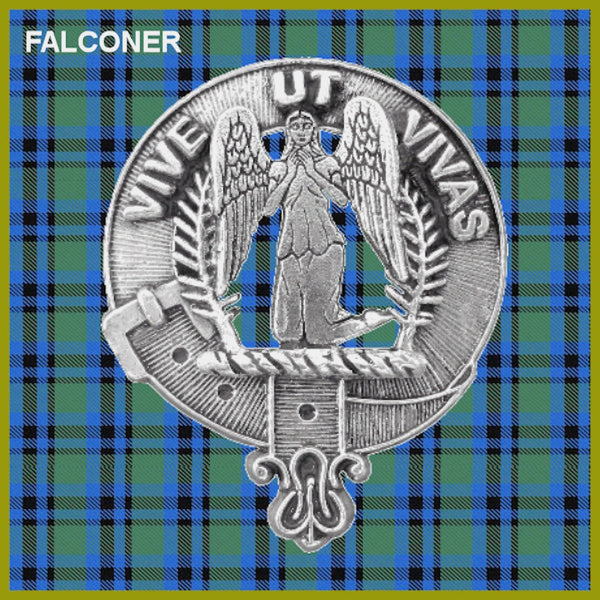 Falconer Clan Badge Scottish Plaid Brooch
