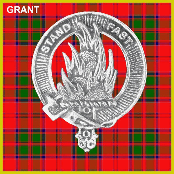 Grant Clan Badge Scottish Plaid Brooch
