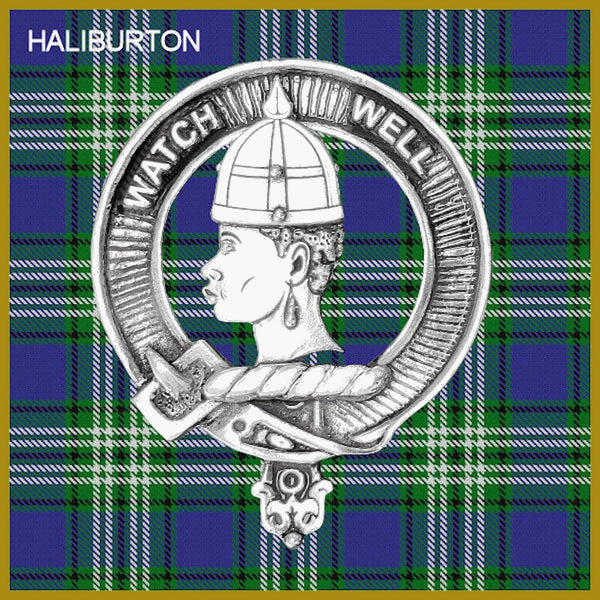 Haliburton Clan Badge Scottish Plaid Brooch