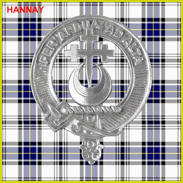 Hannay Clan Badge Scottish Plaid Brooch
