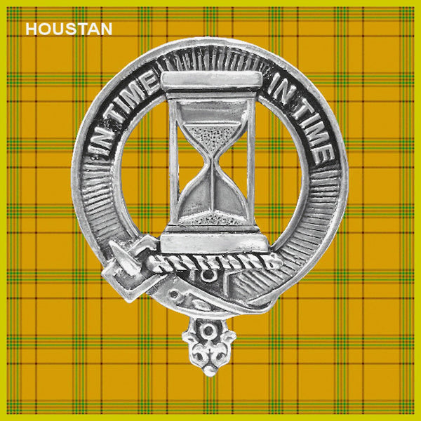 Houston Clan Badge Scottish Plaid Brooch