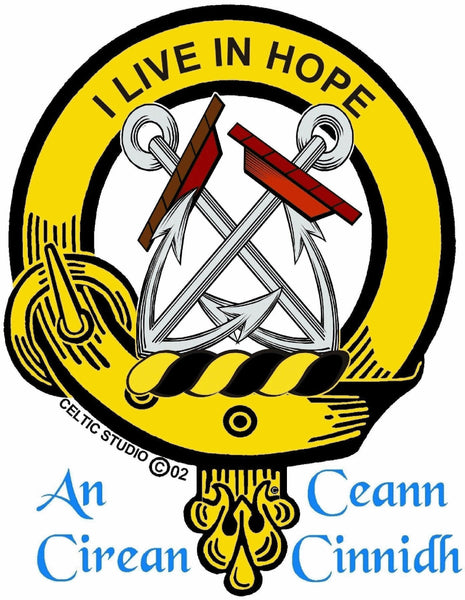 Kinnear Clan Badge Scottish Plaid Brooch