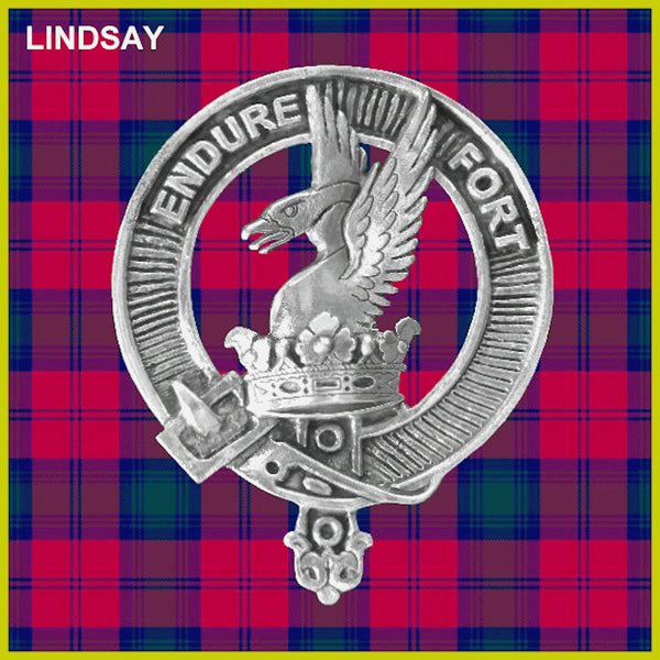 Lindsay Clan Badge Scottish Plaid Brooch
