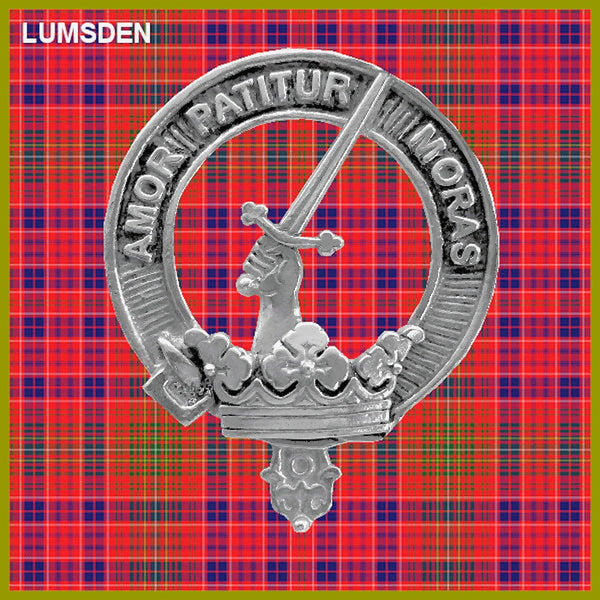 Lumsden Clan Badge Scottish Plaid Brooch