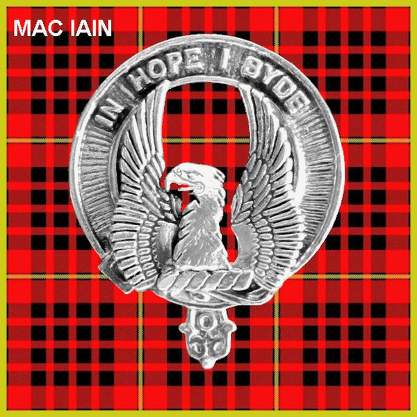 MacIain Clan Badge Scottish Plaid Brooch