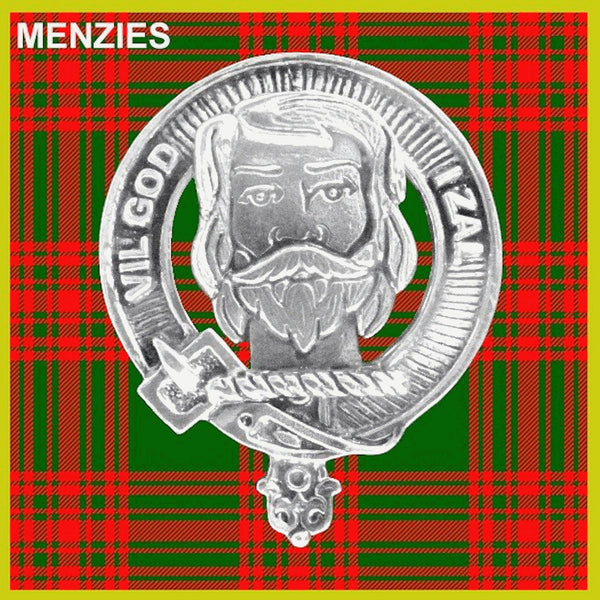 Menzies Clan Badge Scottish Plaid Brooch