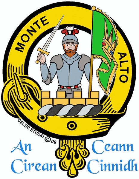 Mowat Clan Badge Scottish Plaid Brooch
