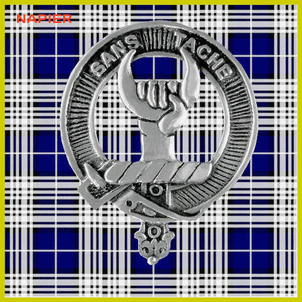 Napier Clan Badge Scottish Plaid Brooch